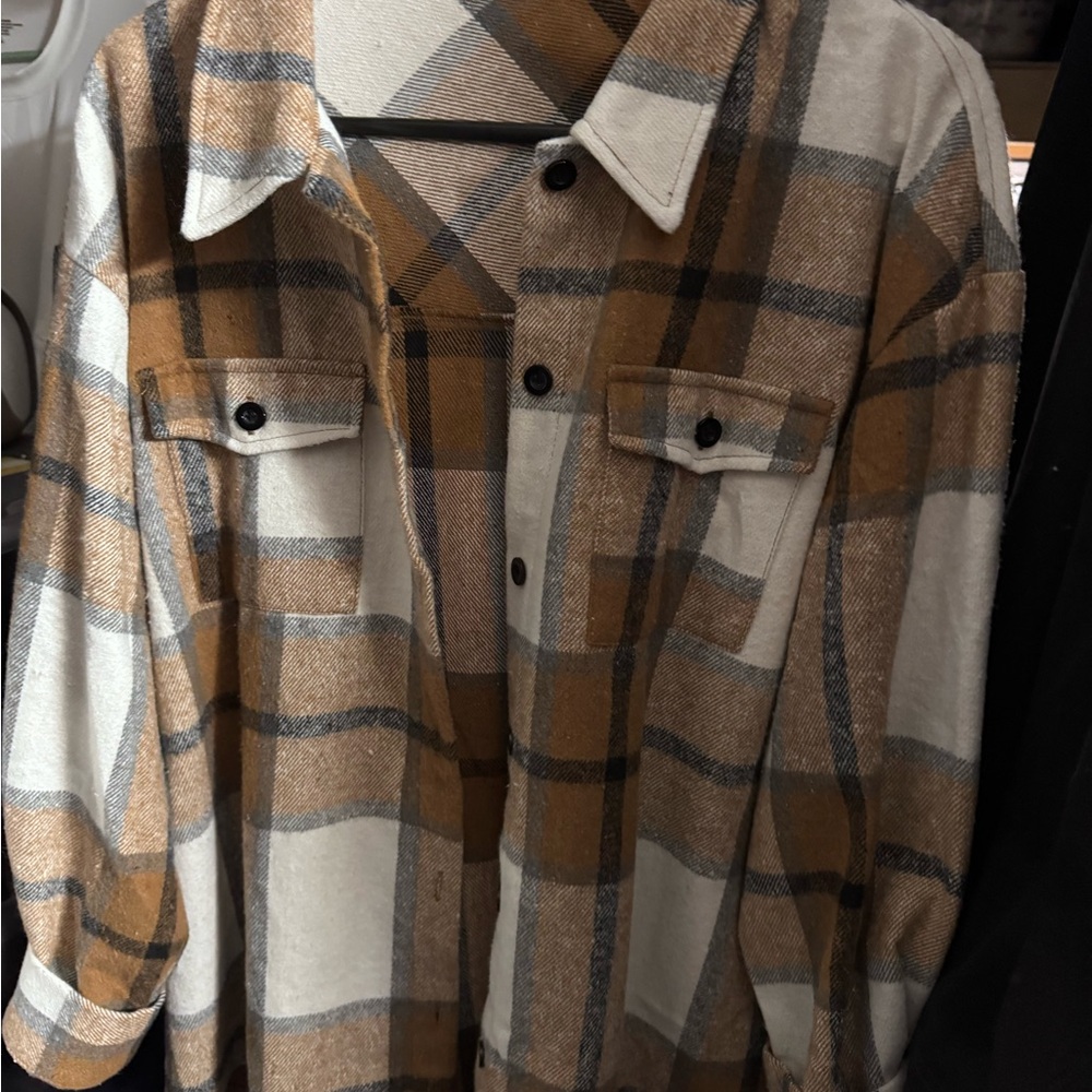 Plaid Tan and Brown women’s Jacket